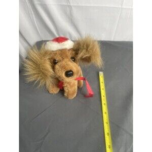 Vintage Prestige Toy Corp 1989 Santa DogPlush Christmas Stuffed Toy 7" Inch